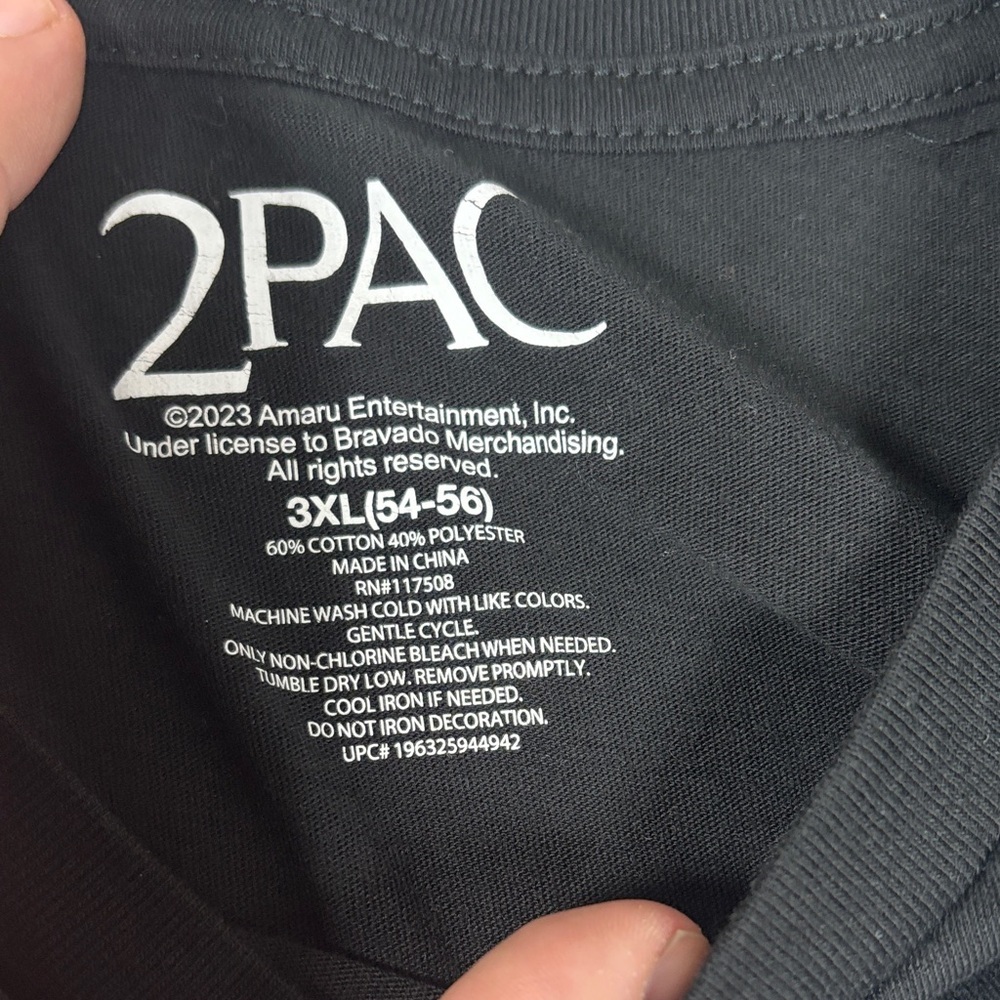 2PAC Black Graphic Tee - Trust Nobody Design - Picture 2 of 5